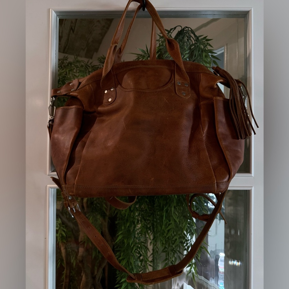 Women’s Boutique Real Leather Crossbody Changes to Backpack Purse Bag